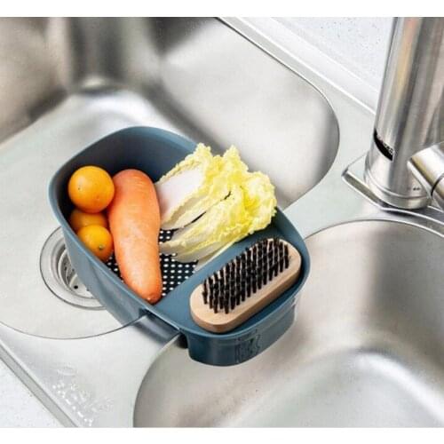 Kitchen Sink Drain Basket Vegetable Fruit Storage Basket Sponge Drainer Holder Trash Strainer Filter Tool Home Kitchen Organizer