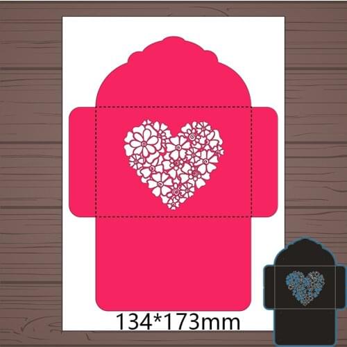 134*173mm heart envelope Metal Cutting Dies for card DIY Scrapbooking stencil Paper Craft Album template Dies
