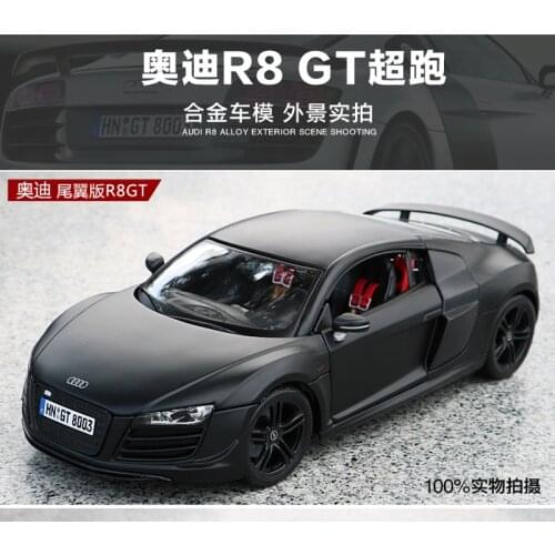 Audi Car Model 1:18 Audi R8 sports Car Model Simulation Alloy Collection Birthday Gift boy Door can be opened Free Shipping
