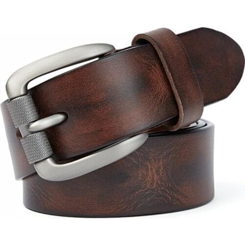 Men Belt 100% Cowhide Alloy Pin Buckle men belt Personality Choice Cowhide Male Strap Jeans Waistband Gift