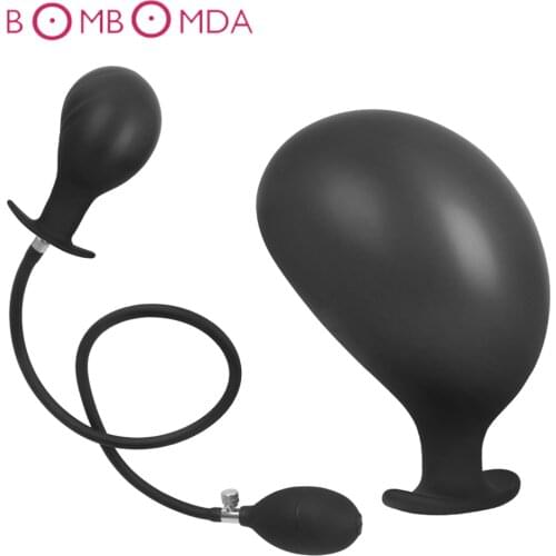 Inflatable Silicon Huge Big Anal Plug Dildo Pump Anal Dilator Expandable Prostate Massager Butt Plug Anal Balls Sex Toys For Men