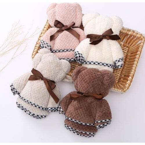 New Hot Fashion Microfiber Towel Super Absorbent Soft Dry Hair Towel Cute Bear Travel Towel Bath Face Hand Towels Creative Gift