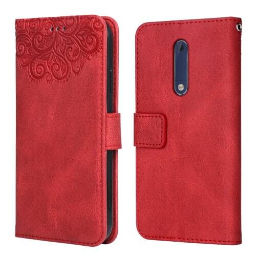 Luxury Leather Case for NOKIA 5 Flower Embossing TA-1053 TA-1024 TA-1044 TA-1027 Wallet Flip Phone Case for NOKIA5