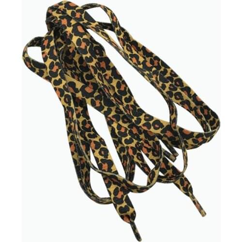 1 Pair Newest Classic Leopard Print Shoelaces Fashion Flat Laces Sneaker Canvas Sports Shoes Lace Leopard Shoestrings 120cm