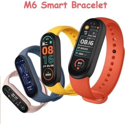 50pcs For Xiaomi M6 Smart Bracelet Watch Band Fitness Tracker Heart Rate Blood Pressure Monitor Screen Smart Wristband Sport