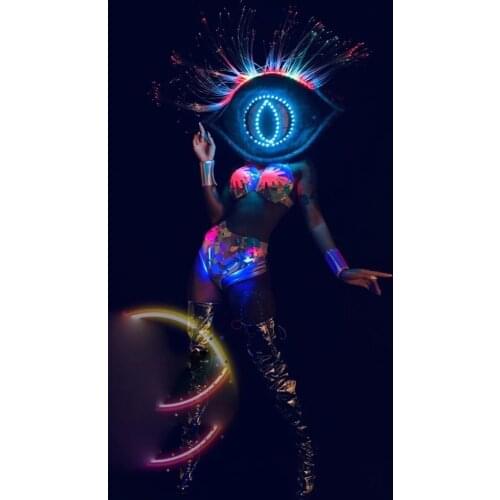Light up monster eye future show stage costume Lumious led eyeball headgear dance costume
