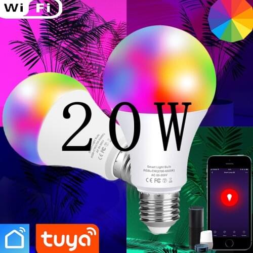 15W WiFi Smart Light Bulb B22 E27 LED RGB Lamp Work with Alexa/Google Home Dimmable Timer Function Magic Bulb OR IR Control Bulb
