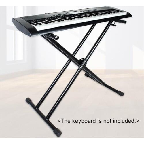Universal Folding Piano Keyboard Stand Bracket Double X-Style Metal with Anti-Slip Rubber Caps for Digital Piano MIDI Keyboard
