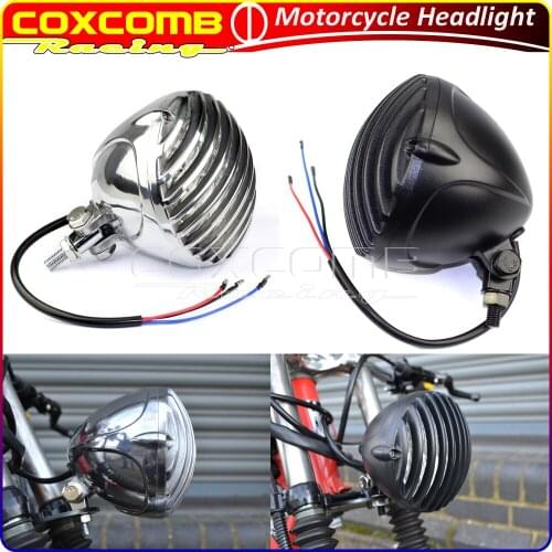 Universal Motorcycle 12V 5'' E-Mark Retro Head Lights For Harley Dyna Road King Street Glide Electra Glide Grille Cover Headlamp