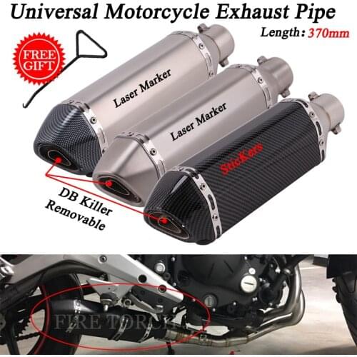 370MM Silp On Motorcycle Exhaust Modified Universal Moto Escape DB Killer Muffler For For R3 Z900 AK550 CBR500 Nmax Ninja250