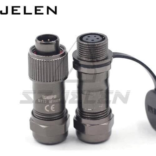 WEIPU ST12series 5 pin waterproof connector IP68 5pin Metal round cable docking connector male and female