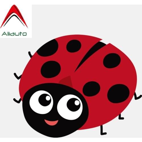 Aliauto Funny Automobile Motorcycle Car Sticker Red Polka Dot Smile Ladybug Waterproof Reflective Decal PVC,14cm*11cm