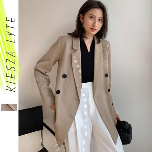 Women Spring New Fashion Blazer Jacket Khaki Ladies Business Solid Work Jackets Female Outerwear Tops Streetwear