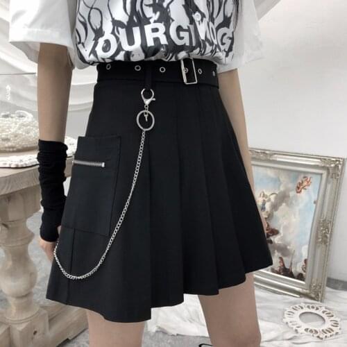 Ruibbit Women Skirts Harajuku Gothic Black Sexy Pleated Skirt Punk Style Female High Waist Short Mini Skirts Plus Size 4XL