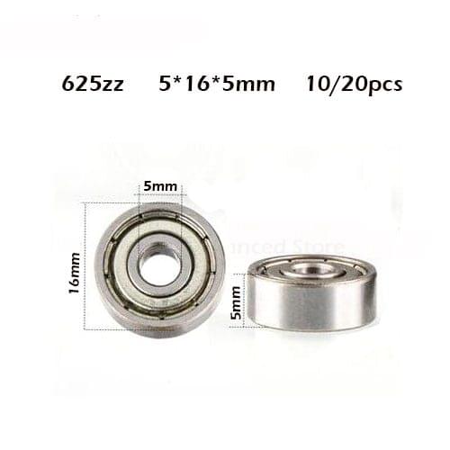 10/20pcs/Lot 625ZZ 5*16*5mm Miniature Deep Groove Ball Bearing 3D Printers Parts Ball Bearings 3D Printer Accessories