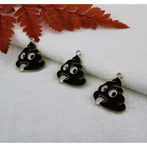 ApeUr 10pcs Excrement Alloy Enamel Charms Golden Tone Wacky Shit Earrings Pendans For Trend Jewelry Make Bracelet Dangle 18*20mm