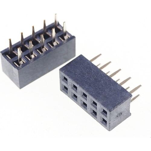 1000pcs 2x5P 10 Pin 2.00 mm Female Header Pin Headers dual row Straight Through Hole Insulator height 4.30mm Rohs