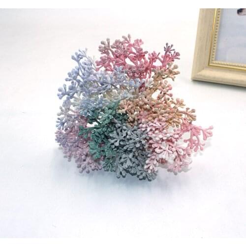 2021 new 6pcs mini artificial grass plant artificial flower wedding Christmas decoration DIY scrapbook wreath fake flower