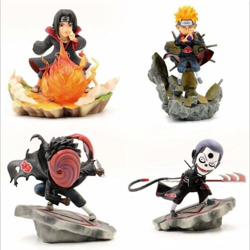 4 Styles Q version Japanese Anime Figure Toy GK Game Statue Cute Anime PVC Action Figure Toy Collection Model Doll Children Gift