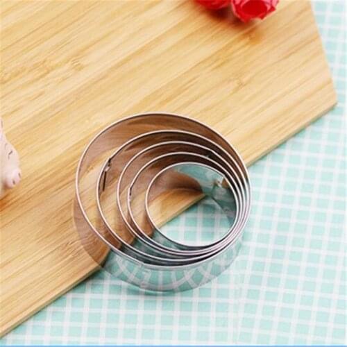 5PCS Cake Ring Mold Stainless Steel Round Circle Cookie Mousse Cutter Mini Cake Ring Cake Gum Paste Mould DIY Wedding Cake Tools