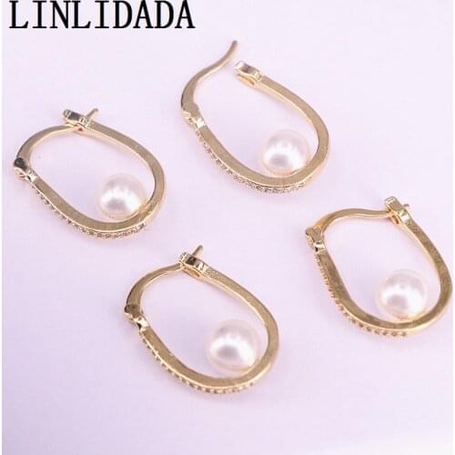 6Pair Top Quality Gold Color Jewelry Charm Studs With Nature Pearl Beads Earrings For Women Girls
