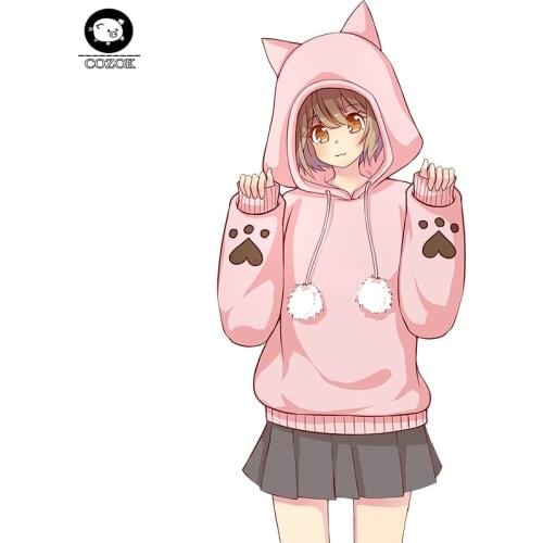 Anime! Neko Atsume Lovely Cats Paw Hoodie Cosplay Costume Aumtum Winter Fashion Leisure Cat Ears Sweater For Halloween party