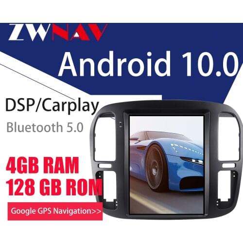 Carplay DSP Android 10 PX6 Vertical Tesla Radio Car Player Stereo GPS Navigation For Toyota Lander Cruiser LC100 1998-2002 dsp