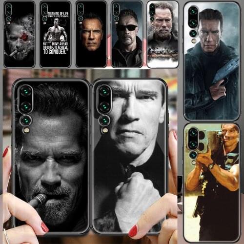 Arnold Strong Schwarzenegger Phone case For Huawei P Mate P10 P20 P30 P40 10 20 Smart Z Pro Lite 2019 black 3D hoesjes silicone