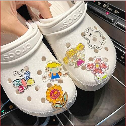 Crocses Charms Designer DIY Rainbow Lollipop Doodle Animal Dinosaur Shoes Decaration for Croc JIBZ Clogs Boys Women Girls Gifts