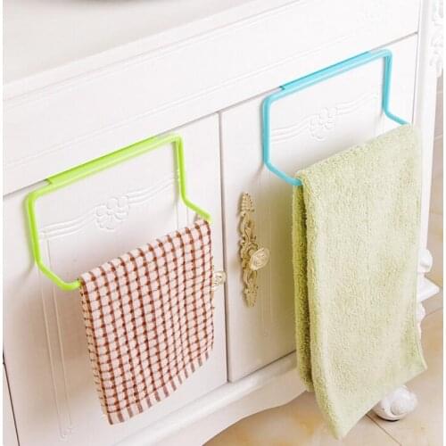 Door Tea Towel Rack Bar Hanging Holder Rail Organizer Bathroom Cabinet Cupboard Hanger Kitchen Accessories SNO88