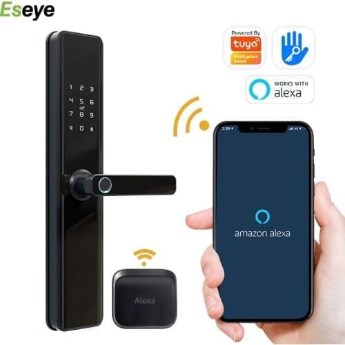 Eseye TT Lock APP Electronic Door Lock Fingerprint Smart Card Support Temporary Password Broken Bridge Door Lock Gateway