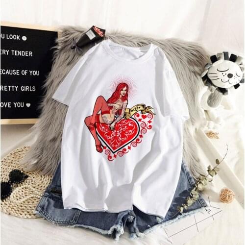 2020 T-shirt Ms. Big Red lip printed T-shirt Summer Harajuku Top T-shirt Viper Korea Clothing Women T-shirt Street Clothing