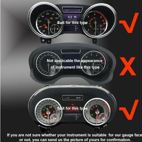 Instrument Cluster Gauge Face for Mercedes A166 A172 A176 A246 W166 W164 W463 Dashboard Dial Overlay 260km/h