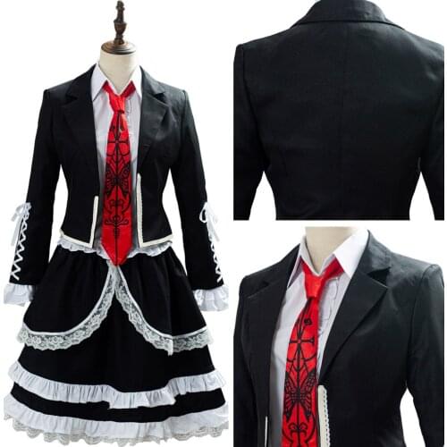 Dangan Ronpa Danganronpa Celestia Ludenberg Uniform Long Sleeve Top Short Dress Anime Halloween Cosplay Costume Full Sets