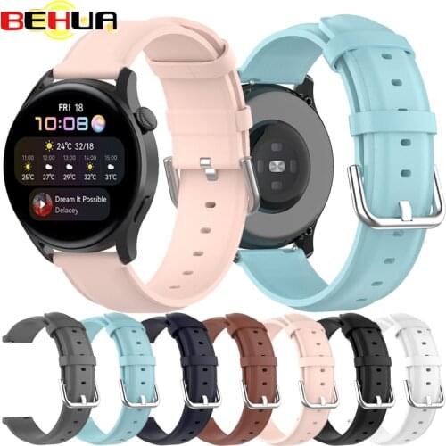 BEHUA Leather Strap Watchband For Huawei Watch 3 3 Pro Wristband Quick Releas Bracelet For Huawei Watch GT 2 46mm / GT2 Correa