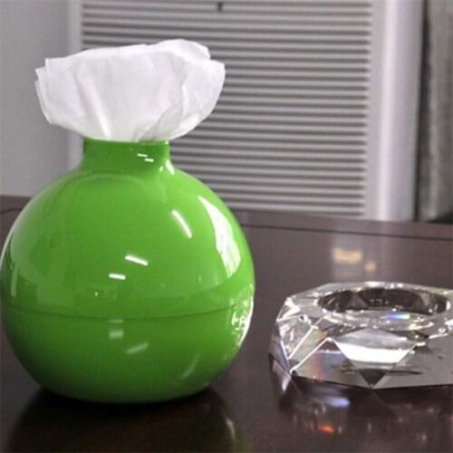 Round Tissue Box Holder Plastic Paper Tissue Container Tissue Toilet Paper Case Cover Bath Home Office Storage Organizer