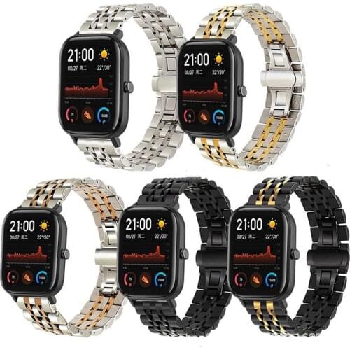 Stainless Steel Metal Strap For Xiaomi Huami Amazfit Bip S/Bip U/POP Smart Watch Band 20MM Replaceable Straps For Amazfit GTS 2