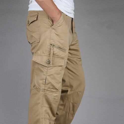 2019 Tactical Pants Men Military Army Black Cotton Ix9 Zipper Streetwear Autumn Overalls Cargo Pants Men Military Style