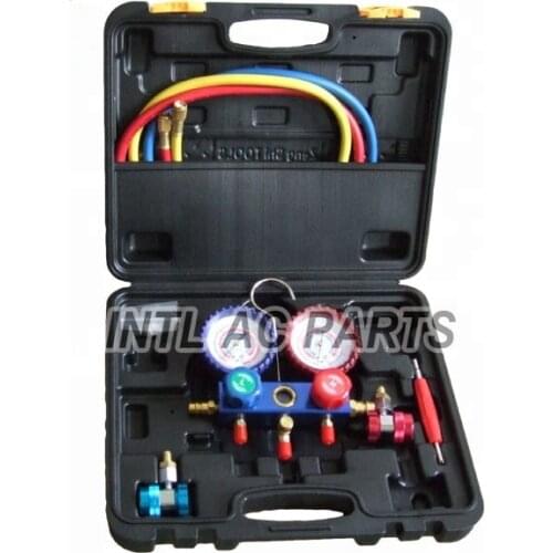 Manifold gauge set W/ pipes R134a 134a R12 for auto air conditioning AC tool