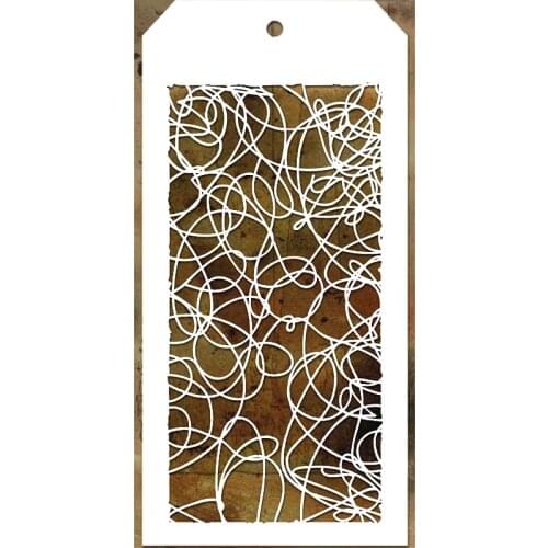 2021 New Label Tag Plastic Stencil For DIY Craft Making Line Stripe Pattern Background Scrapbooking Card No Metal Cutting Dies