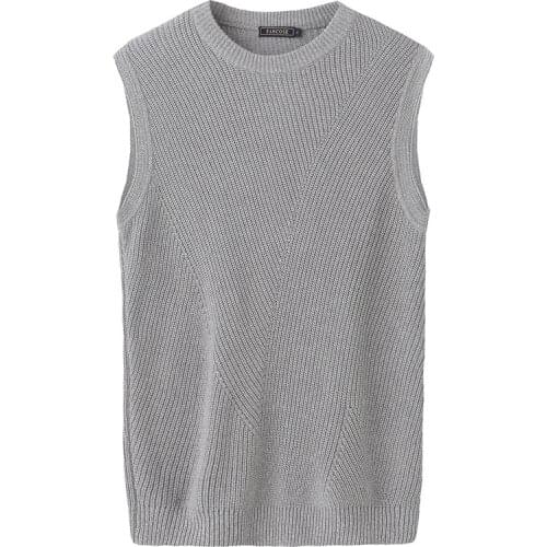 Autumn Sleeveless Sweater Vest Mens O Neck Crew Neck Knitted Woolen Vest-Style Korean-style-MenS Wear Yarn Waistcoat Thick