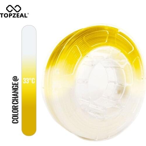 TOPZEAL 3D Printer PLA Temperature Change Color Filament, Dimensional Accuracy +/- 0.05 , 1KG Spool, 1.75mm , Yellow To White