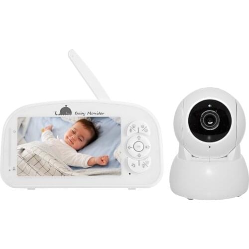 5 Inch Large LCD Baby Monitor 2.4G 1080P Baby Monitor Night Light Built-in Microphone Speaker Two-Way Talk/ Lullabies Playing