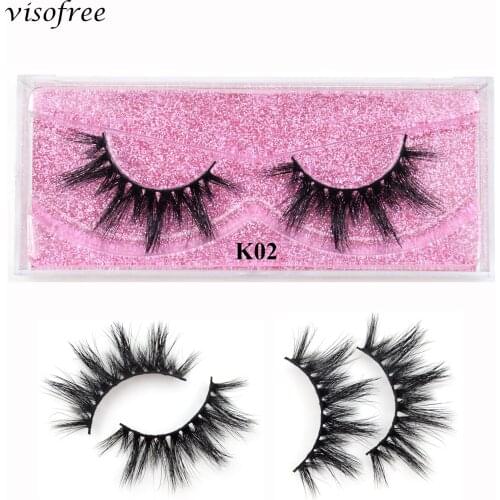 Visofree faux mink lashes full strip 3D mink eyelashes makeup eyelash extension individual lashes lash packaging K02