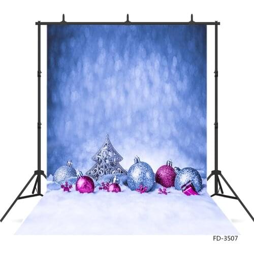 Christmas Balls Decor Snow Bokeh Photo Backdrop Vinyl Cloth Backgrounds Photography Props for Children Baby Portrait Photobooth
