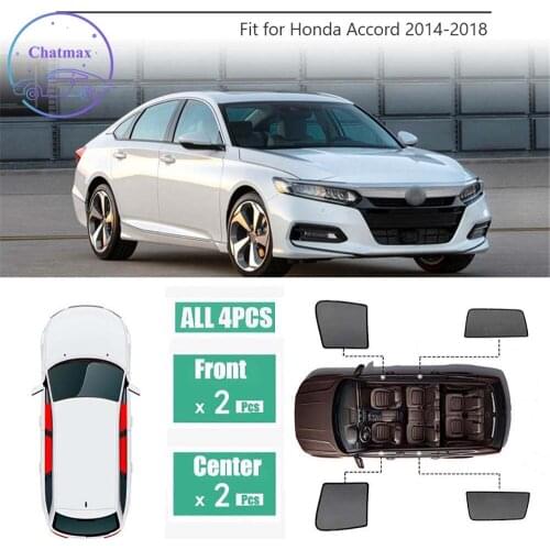 For Honda Accord 2014-2018 Window Sunshade UV Protection Ray Blocking Mesh Visor Laser Black Net Yarn