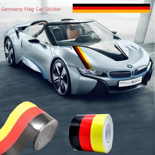 Car-styling 15CM/1.5M/2M/3M Germany Flag Stripe Car Hood Vinyl Sticker Body Decal For BMW Audi MINI Mercedes Porsche VW