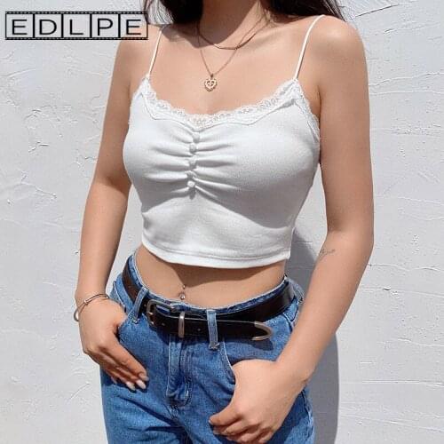 Super Kawaii Lace Pleated Thin Shoulder Strap Corset Top Women Sexy Unif Y2k Accessories Goth Mujer Camisetas