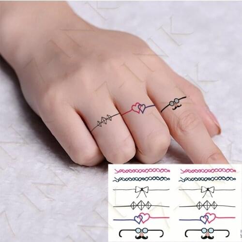 Waterproof Temporary Tattoo Sticker Finger Ring Tattoo Girl Women Small Size Tatto Stickers Flash Tatoo Fake Tattoo for Boy Girl