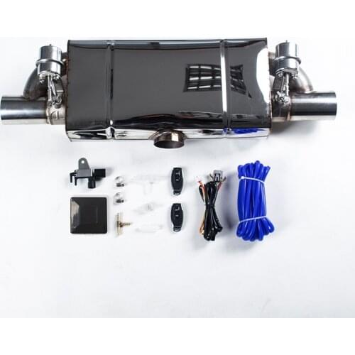 Exhaust Muffler Vacumm Valve 1Inlet To 2Outlet Muffler System Cars Down Thin Muffler